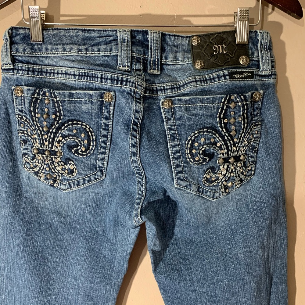 SOLD Miss Me Jp4369st-2 Straight Jeans fleur-de-l - Picture 4 of 6